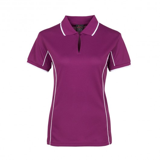 Mulberry White Ladies Piping Polo Shirts